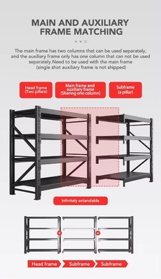Powder Coated Medium Duty Racking , Industrial Warehouse Shelving Anti Corrosion