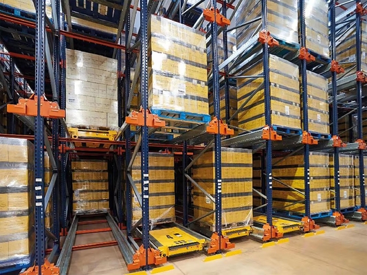 Powder Coated Remote Control Radio Shuttle Racking System For Pallet Storage
