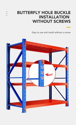 Adjustable Medium Duty Racking Metal Shelving Customized Colour Load Capacity