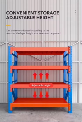 Adjustable Medium Duty Racking Metal Shelving Customized Colour Load Capacity