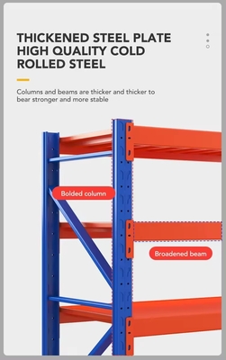 Adjustable Medium Duty Racking Metal Shelving Customized Colour Load Capacity