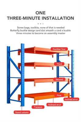 Adjustable Medium Duty Racking Metal Shelving Customized Colour Load Capacity