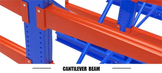 Galvanized Heavy Duty Cantilever Warehouse Racking System 3-6 Arms Custom Base Length