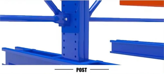 Galvanized Heavy Duty Cantilever Warehouse Racking System 3-6 Arms Custom Base Length