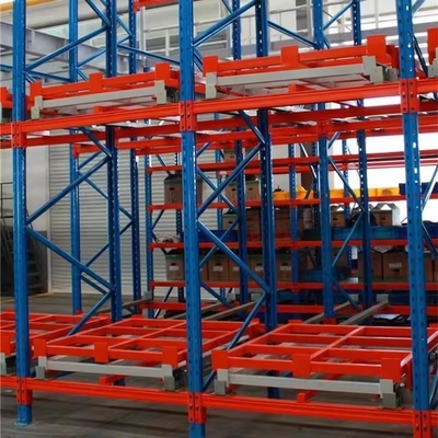 Customized Powder Coated Push Back Pallet Racking Heavy Duty With 2-6 Levels