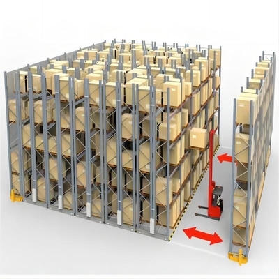 Powder Coated Steel Mobile Shelving Racks System With Adjustable Height