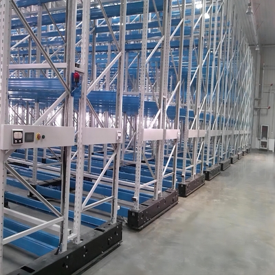 Powder Coated Steel Mobile Shelving Racks System With Adjustable Height