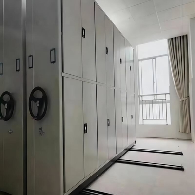 Q235B Steel Mobile Racking System Movable Library Book Shelf Space Optimization