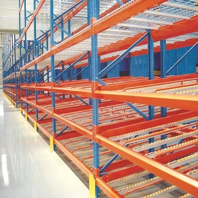 Q235B Raw Material Gravity Pallet Racking , Gravity Flow Rack In Warehouse Customized