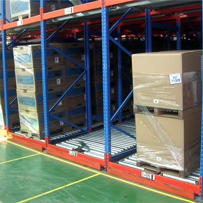 Q235B Raw Material Gravity Pallet Racking , Gravity Flow Rack In Warehouse Customized