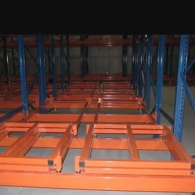Galvanized Heavy Duty Push Back Pallet Rack System , Push Back Warehouse Racking