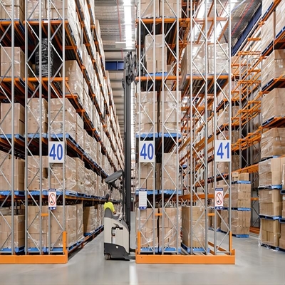 Heavy Duty Pallet Racking Double Deep , Powder Coated Warehouse Shelving Racks