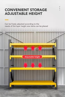 Industrial Adjustable Medium Duty Steel Storage Shelves for Garage Warehouse