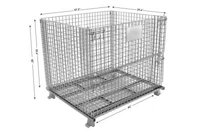 Customizable Steel Wire Mesh Container with 50-100mm Wire Hole Silver Finish