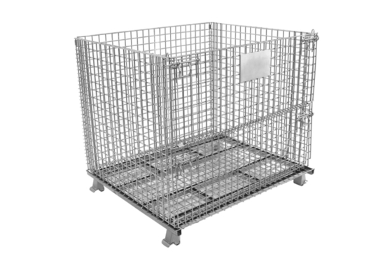 Customizable Steel Wire Mesh Container with 50-100mm Wire Hole Silver Finish