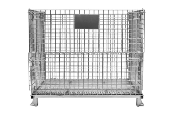 Customizable Steel Wire Mesh Container with 50-100mm Wire Hole Silver Finish