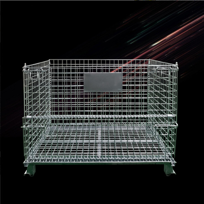 Steel Rectangular Wire Mesh Storage Containers Stackable Design Multi Purpose