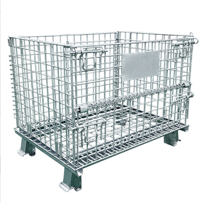 Steel Rectangular Wire Mesh Storage Containers Stackable Design Multi Purpose