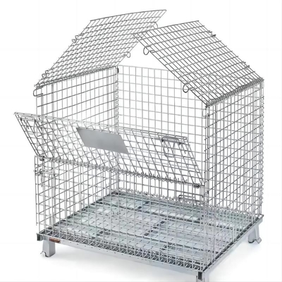 Customizable Rectangular Wire Mesh Stackable Containers Folding Container