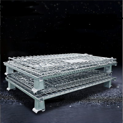 Customizable Rectangular Wire Mesh Stackable Containers Folding Container