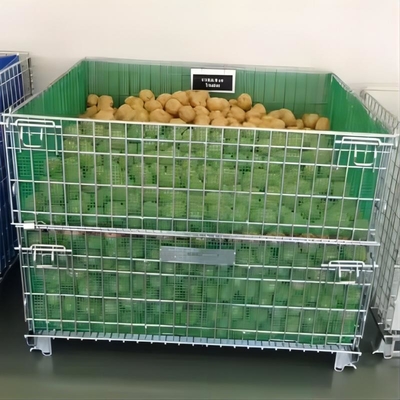 Silver Wire Mesh Cage For Storage With Customizable Hole And Wire Diameter