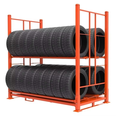 1500kg Load Capacity Adjustable Steel Tyre Rack For Truck Tires Display And Stacking Racks