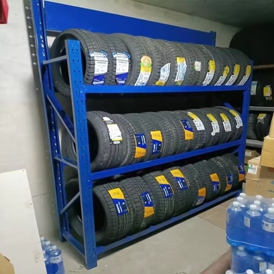 Steel Medium Duty Tyre Rack For Auto Repair Store Customized Display Rack Structure
