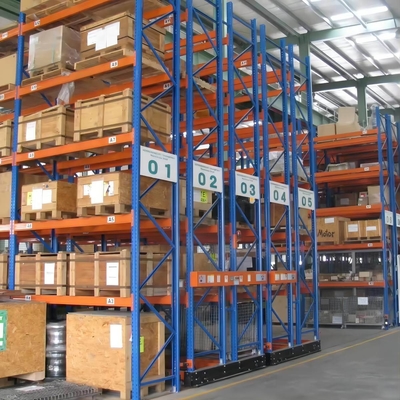 Electric Mobile Pallet Racking Warehouse Retrieval System High Density Automated Type