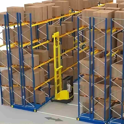 High Space Utilization Guide Rail Electric Mobile Rack Storage System for Pallet Racking