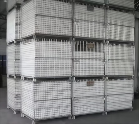 Foldable Heavy Duty Galvanized Collapsible Metal Wire Mesh Container with Serviceability