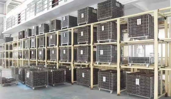 Foldable Heavy Duty Galvanized Collapsible Metal Wire Mesh Container with Serviceability