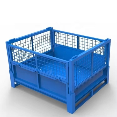 0.5-1.5t Pallet Container Stackable Foldable Powder Coating Stillage Storage Rack Box