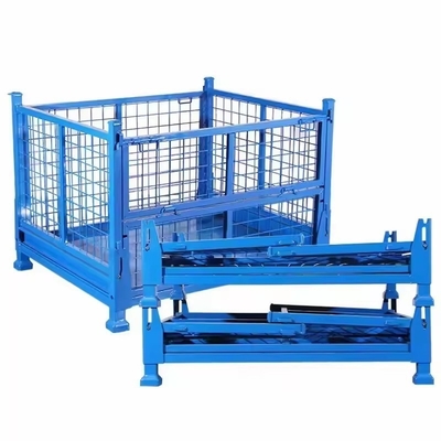 0.5-1.5t Pallet Container Stackable Foldable Powder Coating Stillage Storage Rack Box