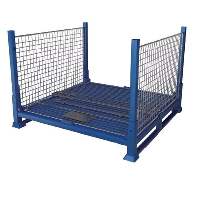 Foldable High Capacity Pallet Container Box with Powder Coating and Stackable Design