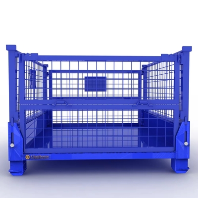 100-1500kg Capacity Stackable Steel Pallet Rack Cages For Durable Storage