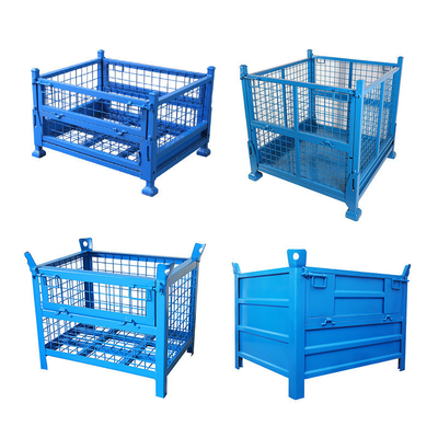 100-1500kg Capacity Stackable Steel Pallet Rack Cages For Durable Storage