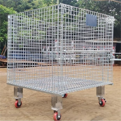 Multi-Level Racking QIFEI-028 Warehouse Transport Welded Wire Mesh Basket with Caster
