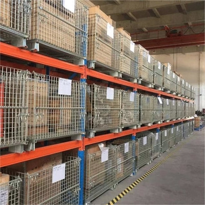 Multi-Level Racking QIFEI-028 Warehouse Transport Welded Wire Mesh Basket with Caster