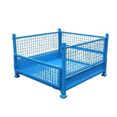CE Certificated QF-Turnover Box Powder Coated Mesh Steel Stillage Gitterbox For Common