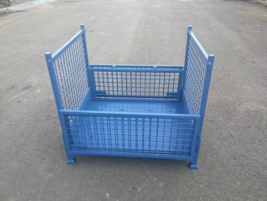 CE Certificated QF-Turnover Box Powder Coated Mesh Steel Stillage Gitterbox For Common