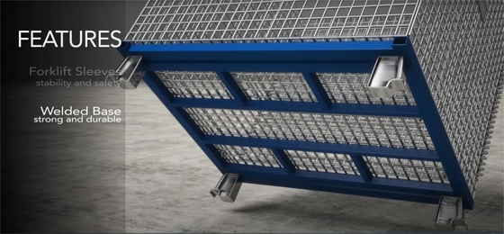 Foldable Collapsible Heavy Duty Steel Galvanized Wire Mesh Container Customized