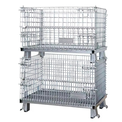 Powder Coating Steel Industrial Wire Mesh Basket Medium Duty Crate Bin Box For Storage