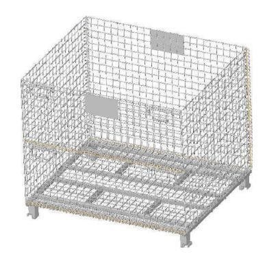 Powder Coating Steel Industrial Wire Mesh Basket Medium Duty Crate Bin Box For Storage