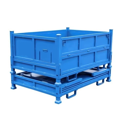 Auto Component Storage Stillage Foldable Steel Container With QF-stack Racking And Material