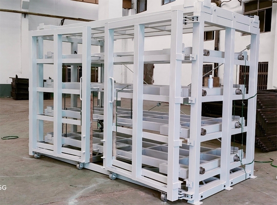 Customized Height 0-5m Heavy Duty Metal Sheet Hand Roll Out Rack For Steel Sheet