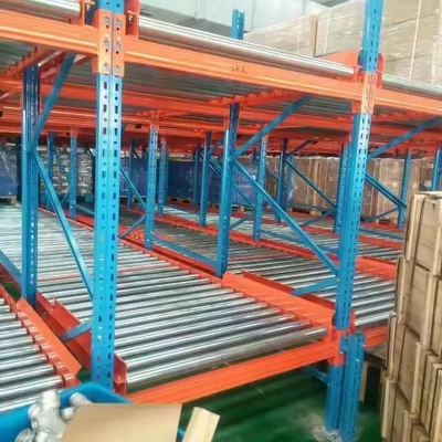 Steel Material Gravity Flow Storage Racks Safety System With Adjustable Levels