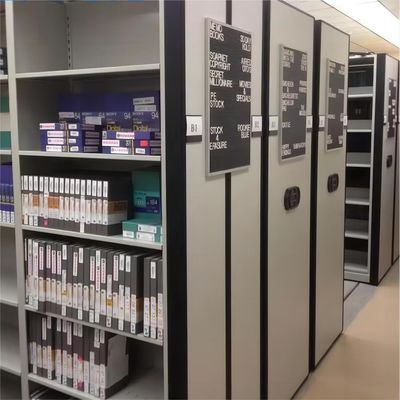 Steel Warehouse Library Movable Racking System , Mobile Storage Shelving Units