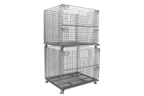 Customizable Steel Wire Mesh Container with 50-100mm Wire Hole Silver Finish