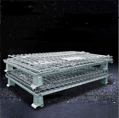 Steel Rectangular Wire Mesh Storage Containers Stackable Design Multi Purpose