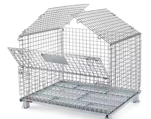 Steel Rectangular Wire Mesh Storage Containers Stackable Design Multi Purpose